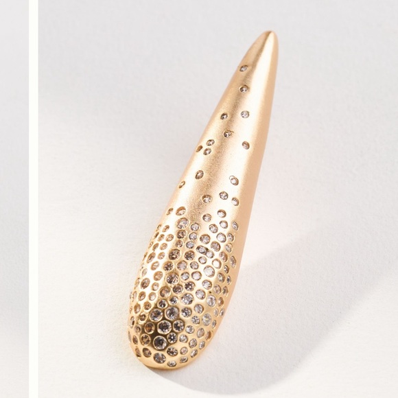 Anthropologie Pave Triangle Drop Earrings Gold NWT - Picture 2 of 6